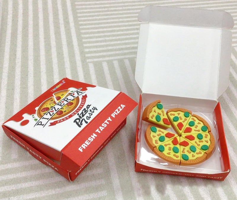 QFSH Funny Pencils Erasers Pizza Puzzle Erasers Cute Fun Novelty Office Supplies - Image 1